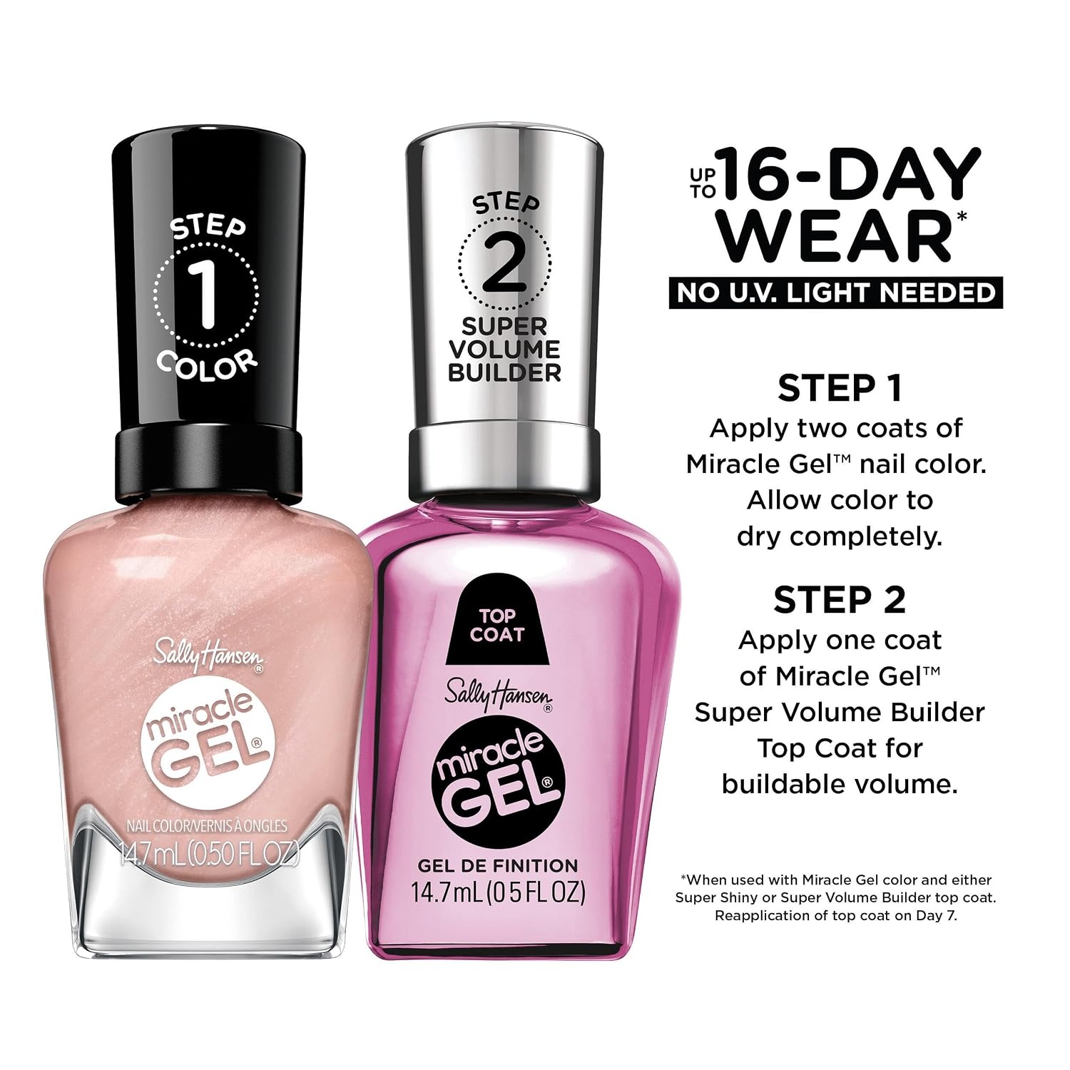 image:imageSally Hansen Miracle Gel Nail Polish Shade Slater Girl 809 05 Fl Oz Pack of 2239 Show Stoppearl