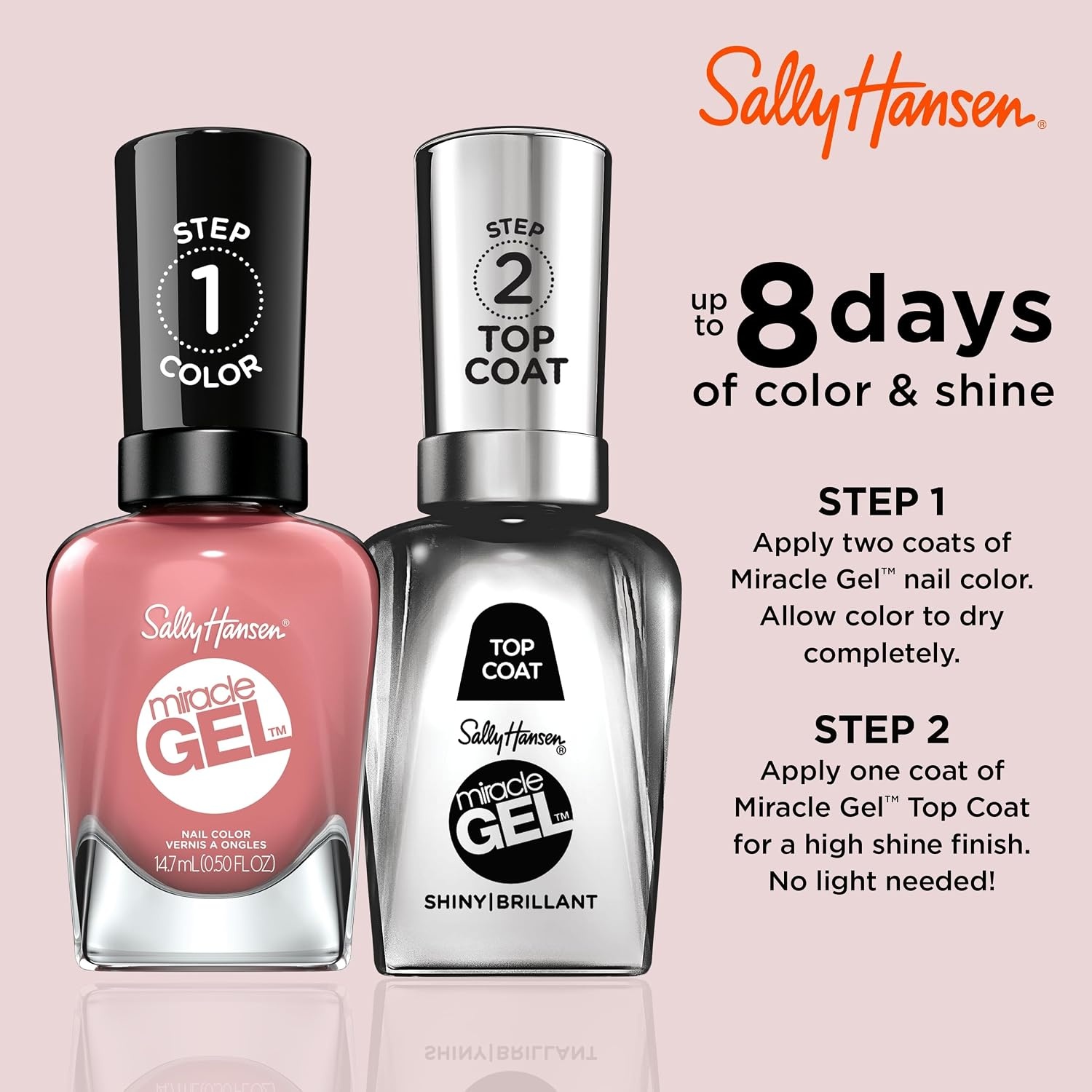 image:imageSally Hansen Miracle Gel Nail Polish Shade Slater Girl 809 05 Fl Oz Pack of 2244 Mauveolous
