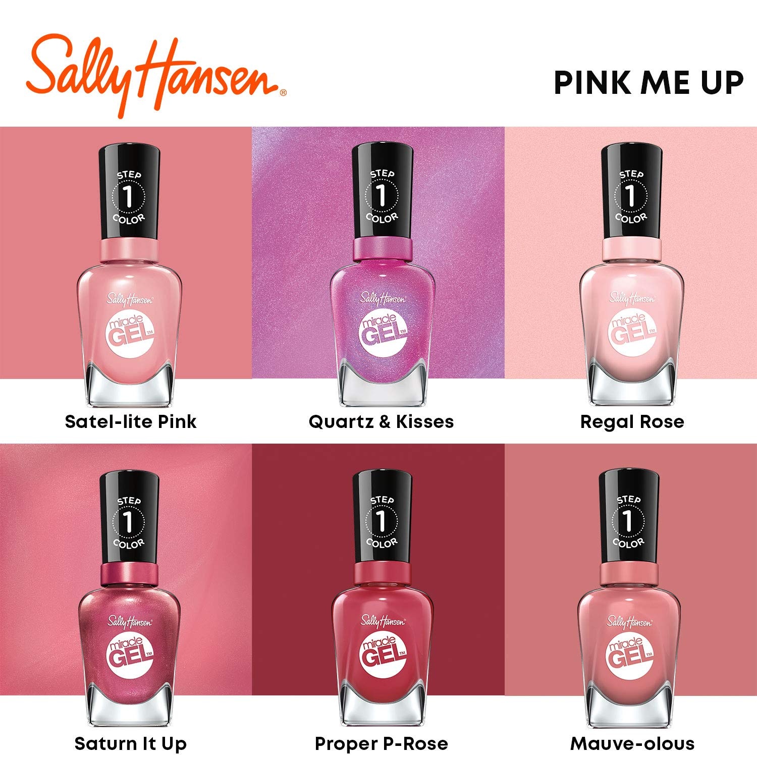 image:imageSally Hansen Miracle Gel Nail Polish Shade Slater Girl 809 05 Fl Oz Pack of 2244 Mauveolous