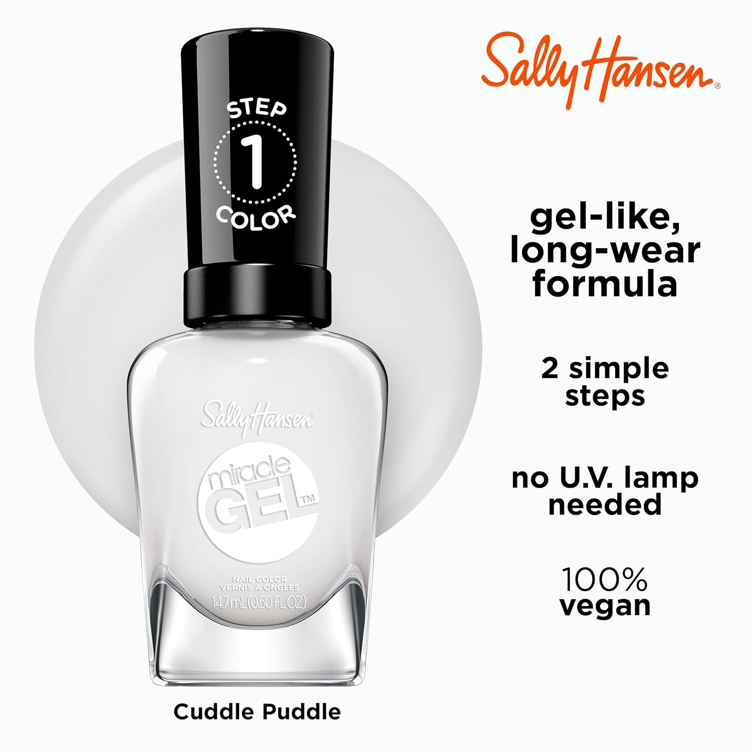 image:imageSally Hansen Miracle Gel Nail Polish Shade Slater Girl 809 05 Fl Oz Pack of 2630 Cuddle Puddle