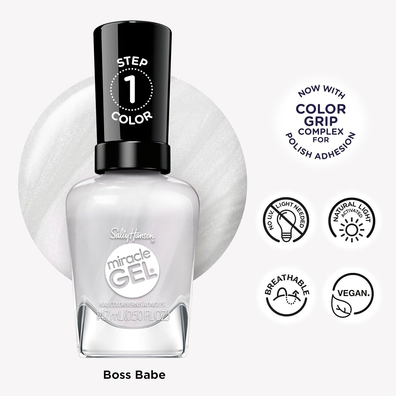 image:imageSally Hansen Miracle Gel Nail Polish Shade Slater Girl 809 05 Fl Oz Pack of 2795 Boss Babe
