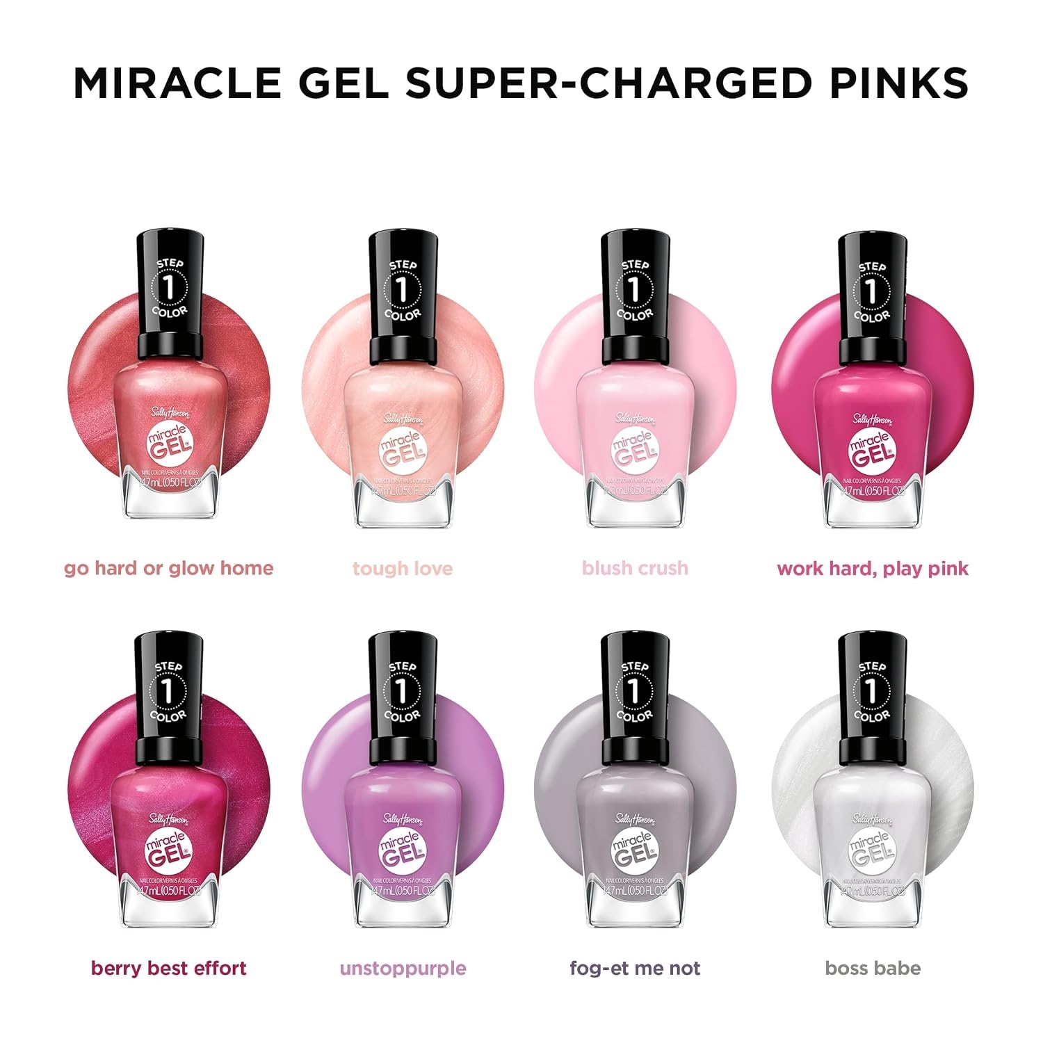 image:imageSally Hansen Miracle Gel Nail Polish Shade Slater Girl 809 05 Fl Oz Pack of 2795 Boss Babe