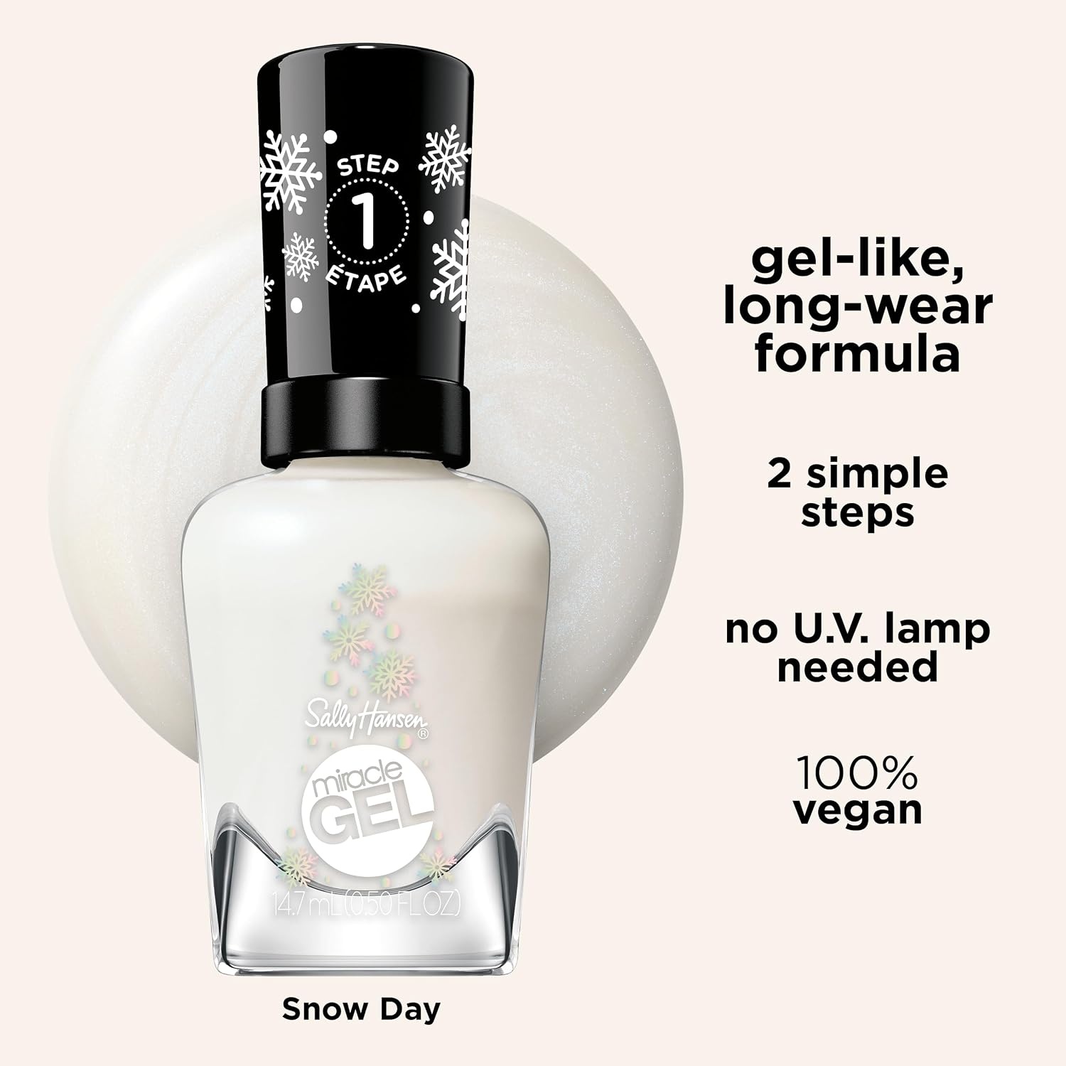 image:imageSally Hansen Miracle Gel Nail Polish Shade Slater Girl 809 05 Fl Oz Pack of 2917 Snow Day