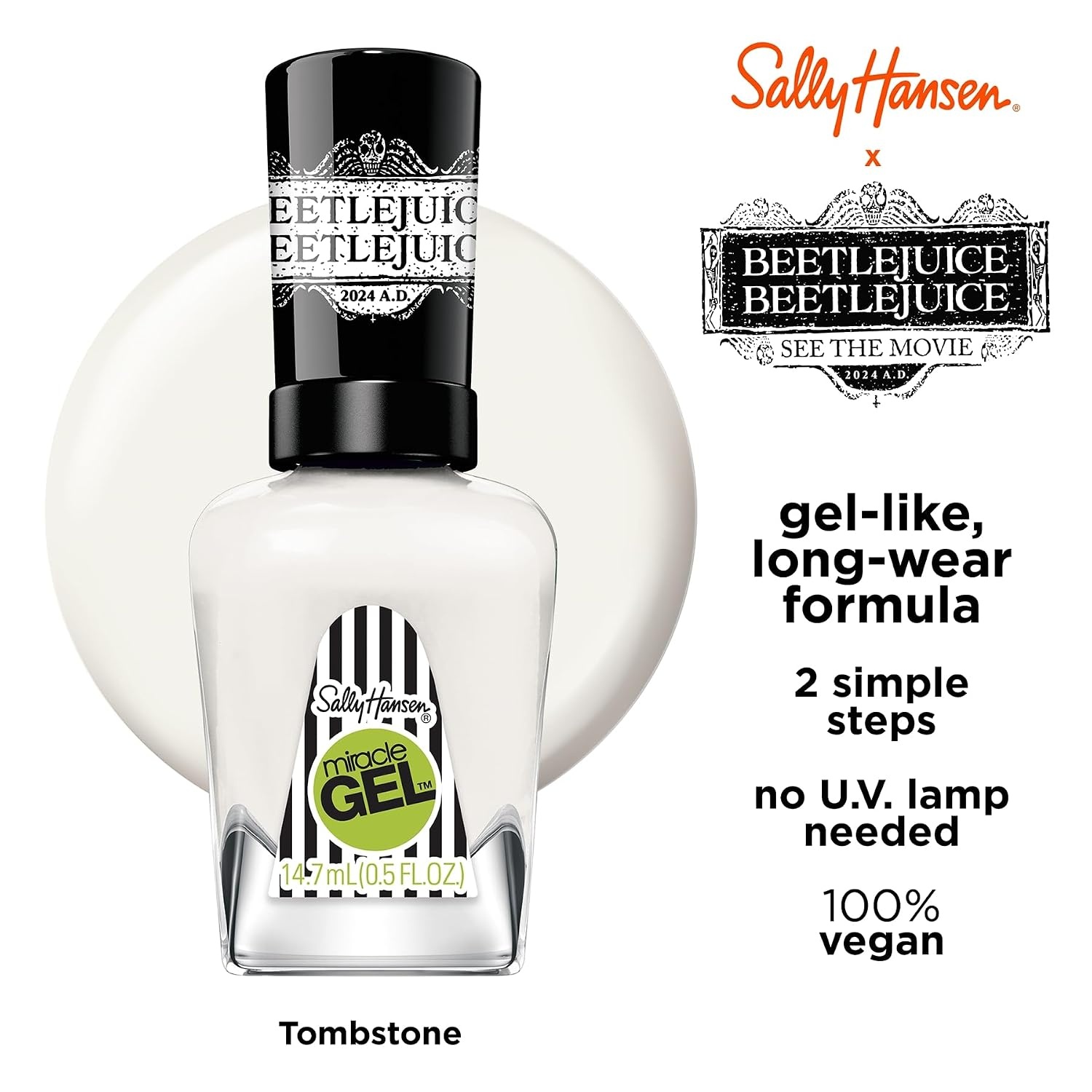 image:imageSally Hansen Miracle Gel Nail Polish Shade Slater Girl 809 05 Fl Oz Pack of 2928 Tombstone